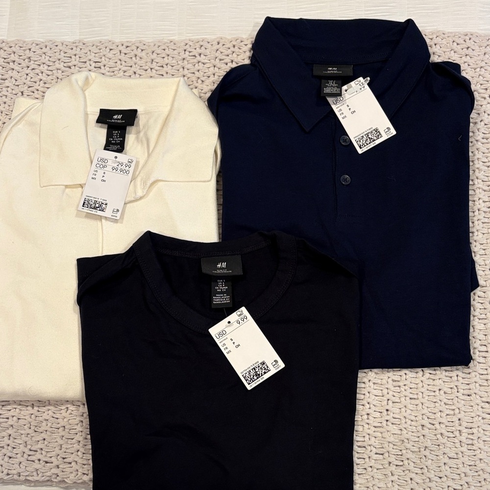 H&M Navy, Black & Cream Shirt Bundle
